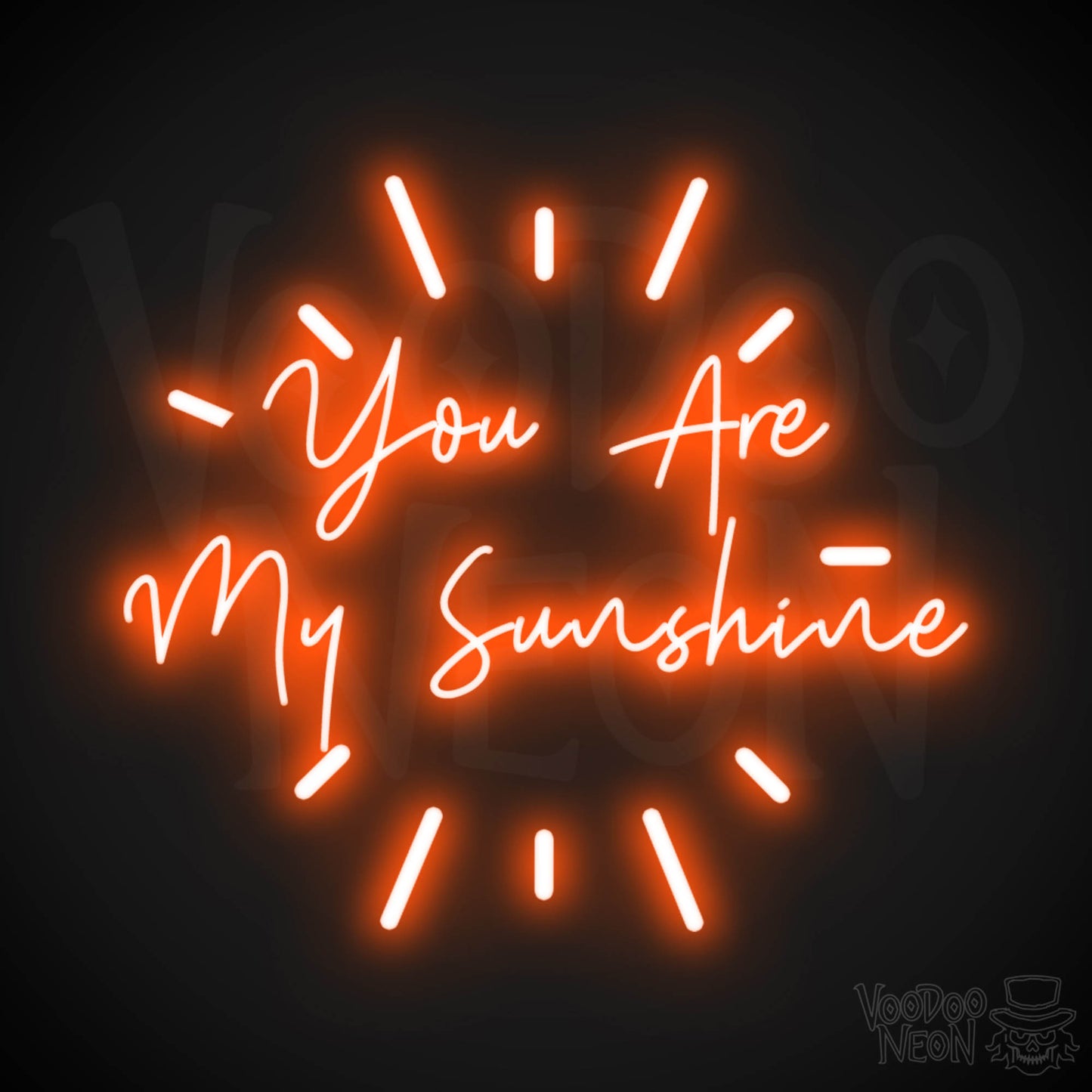 You Are My Sunshine Wall Art - You Are My Sunshine Neon Sign - LED Wall Art - Color Orange