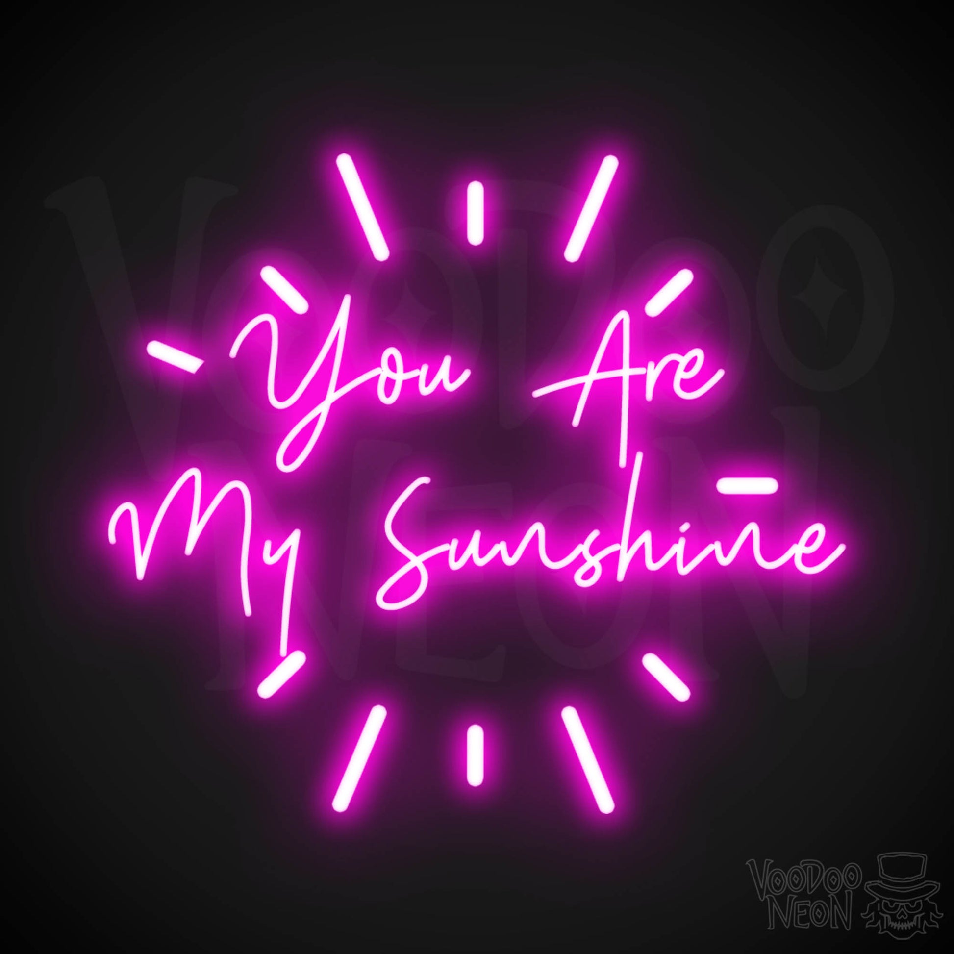 You Are My Sunshine Wall Art - You Are My Sunshine Neon Sign - LED Wall Art - Color Pink