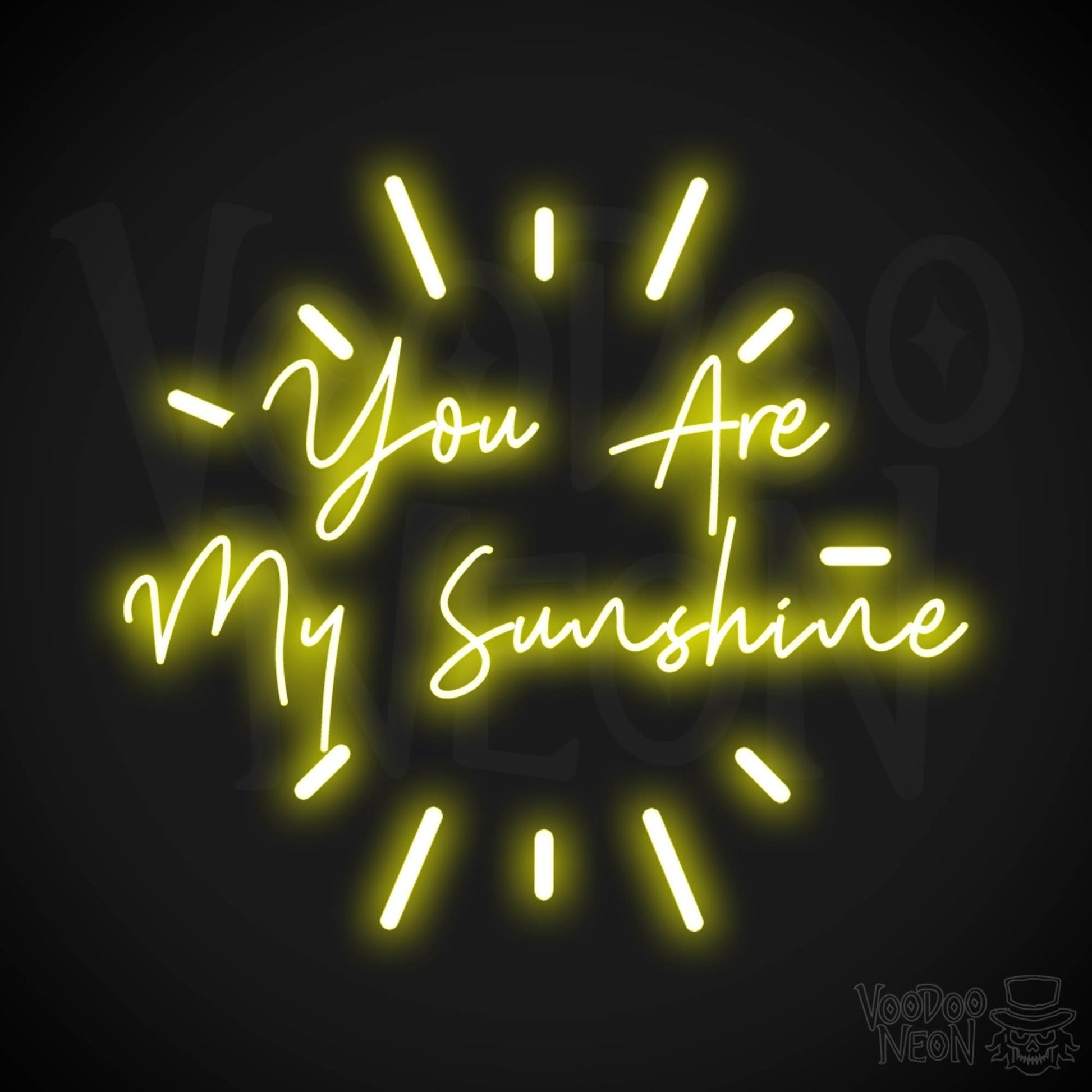 You Are My Sunshine Wall Art - You Are My Sunshine Neon Sign - LED Wall Art - Color Yellow