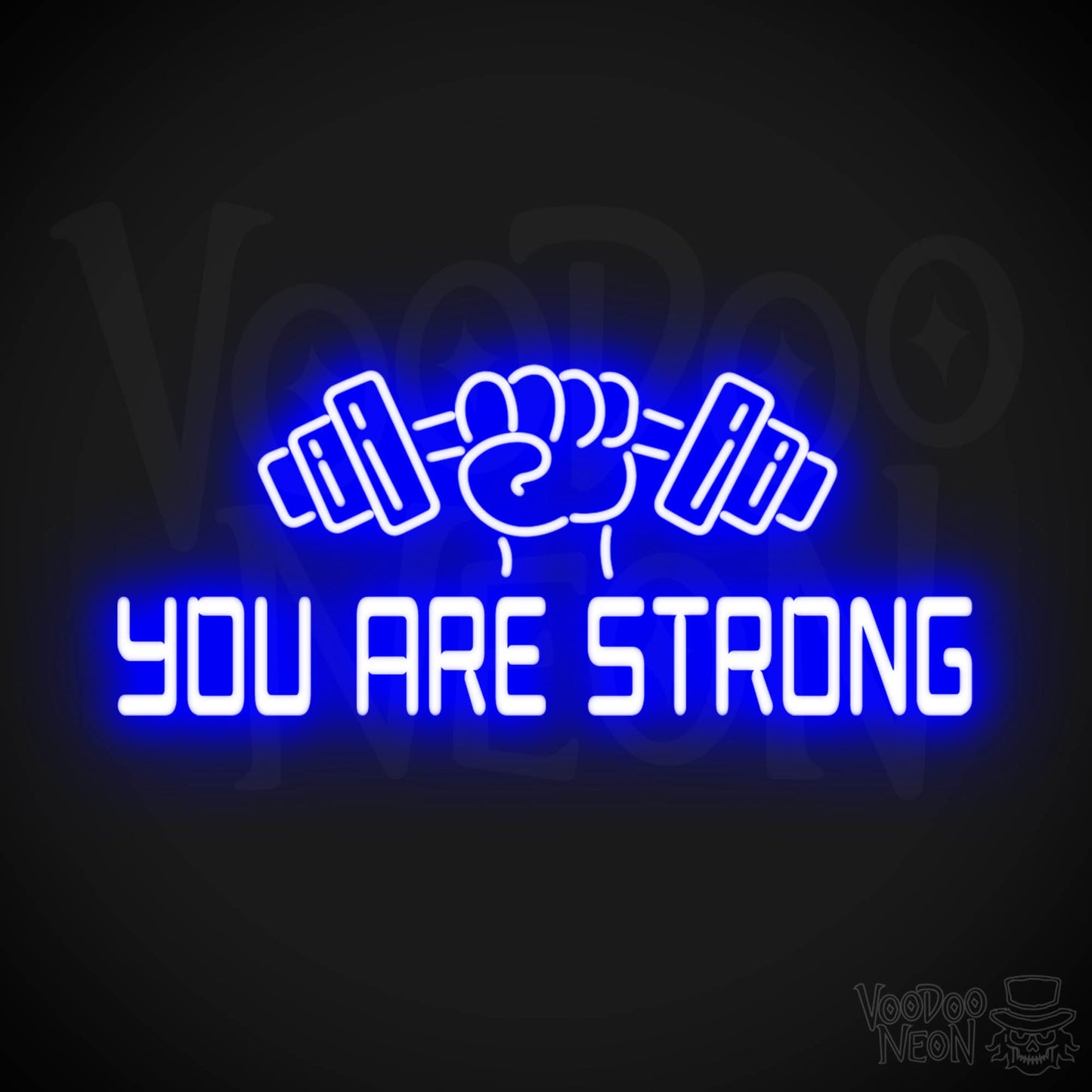 You Are Strong Neon Sign - Neon You Are Strong Sign - Color Dark Blue