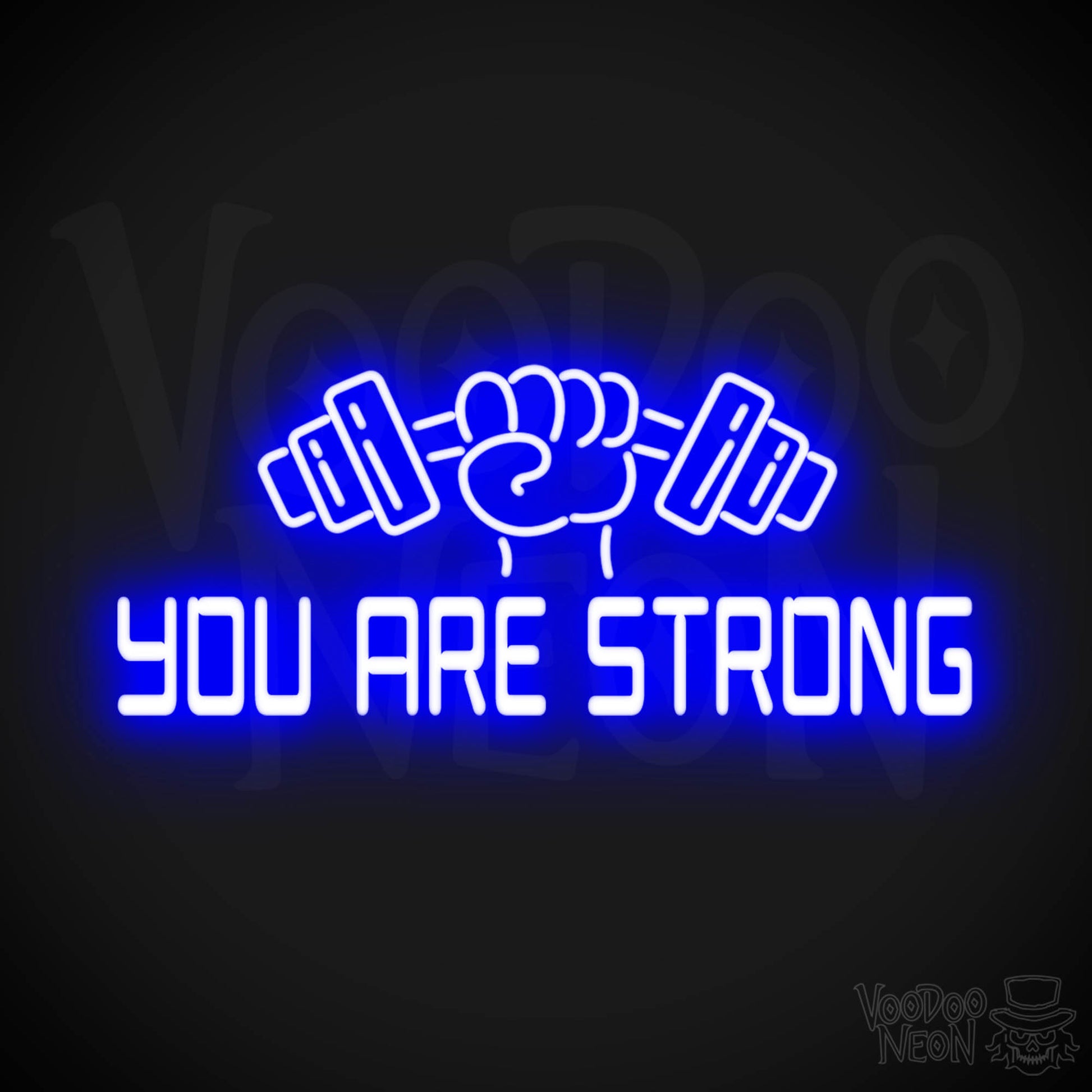 You Are Strong Neon Sign - Neon You Are Strong Sign - Color Dark Blue
