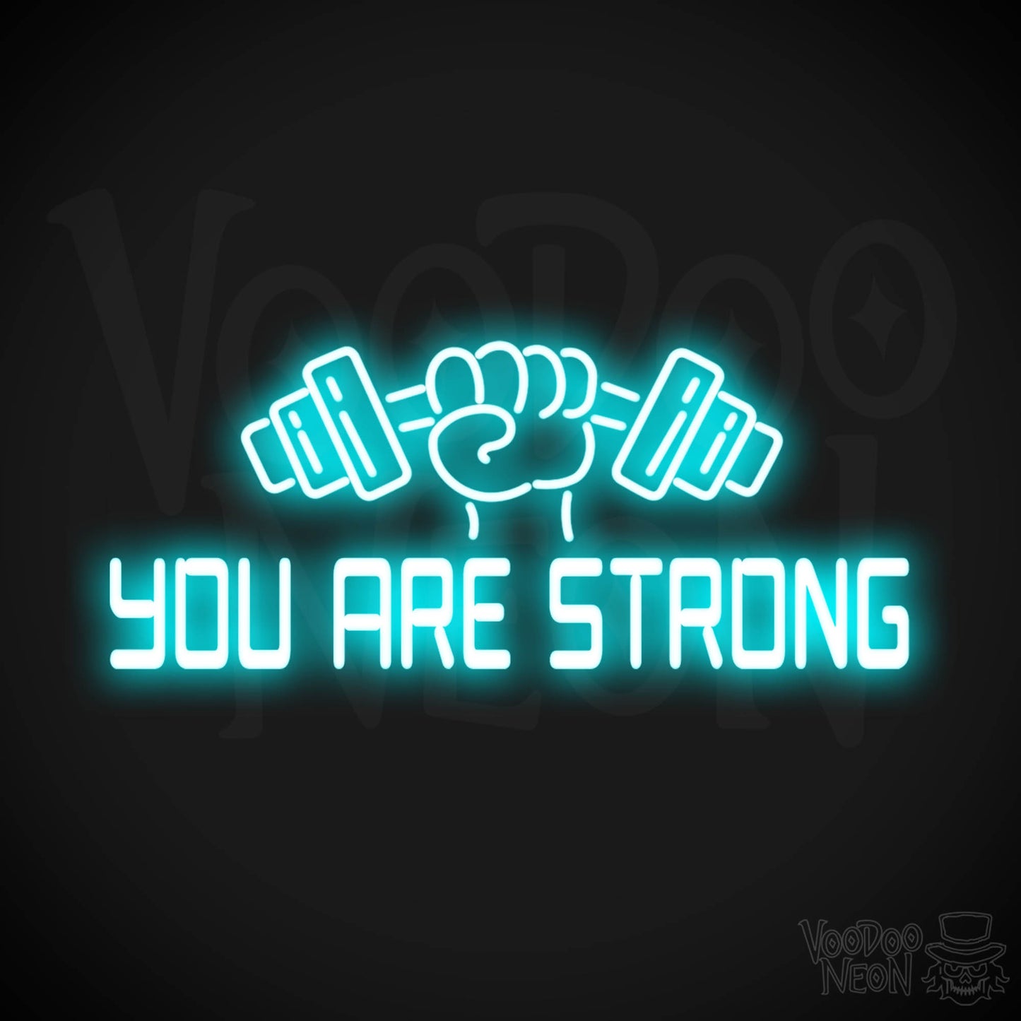 You Are Strong Neon Sign - Neon You Are Strong Sign - Color Ice Blue