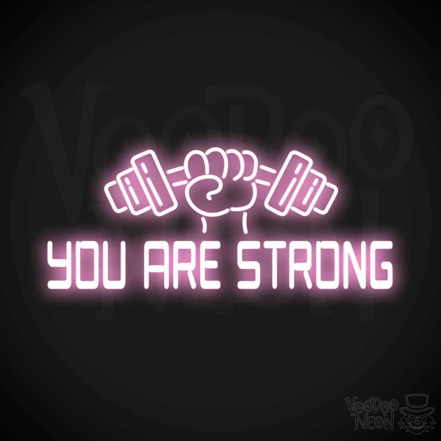 You Are Strong Neon Sign - Neon You Are Strong Sign - Color Light Pink