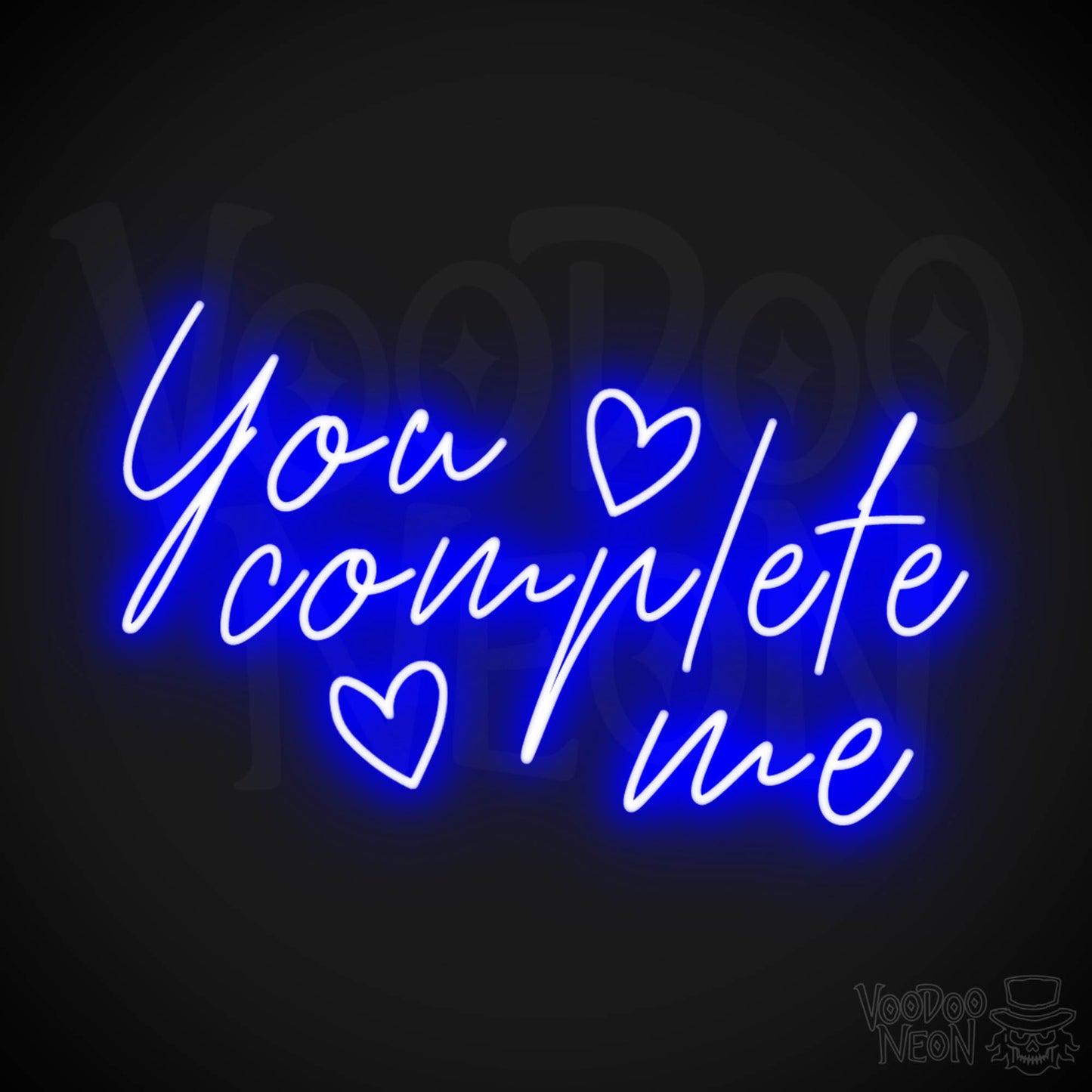 You Complete Me Neon Sign - You Complete Me Sign - Color Dark Blue