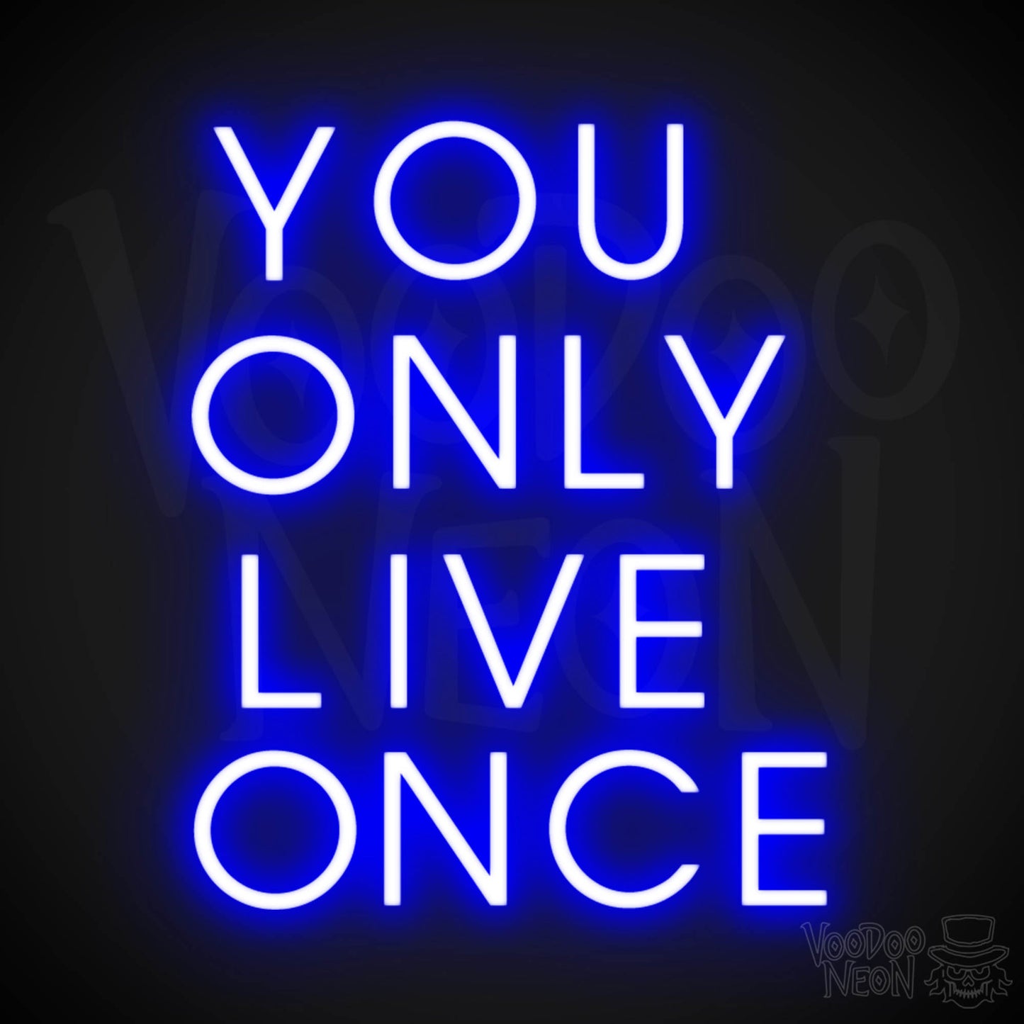 YOLO Neon Sign - You Only Live Once Neon Wall Art - Color Dark Blue