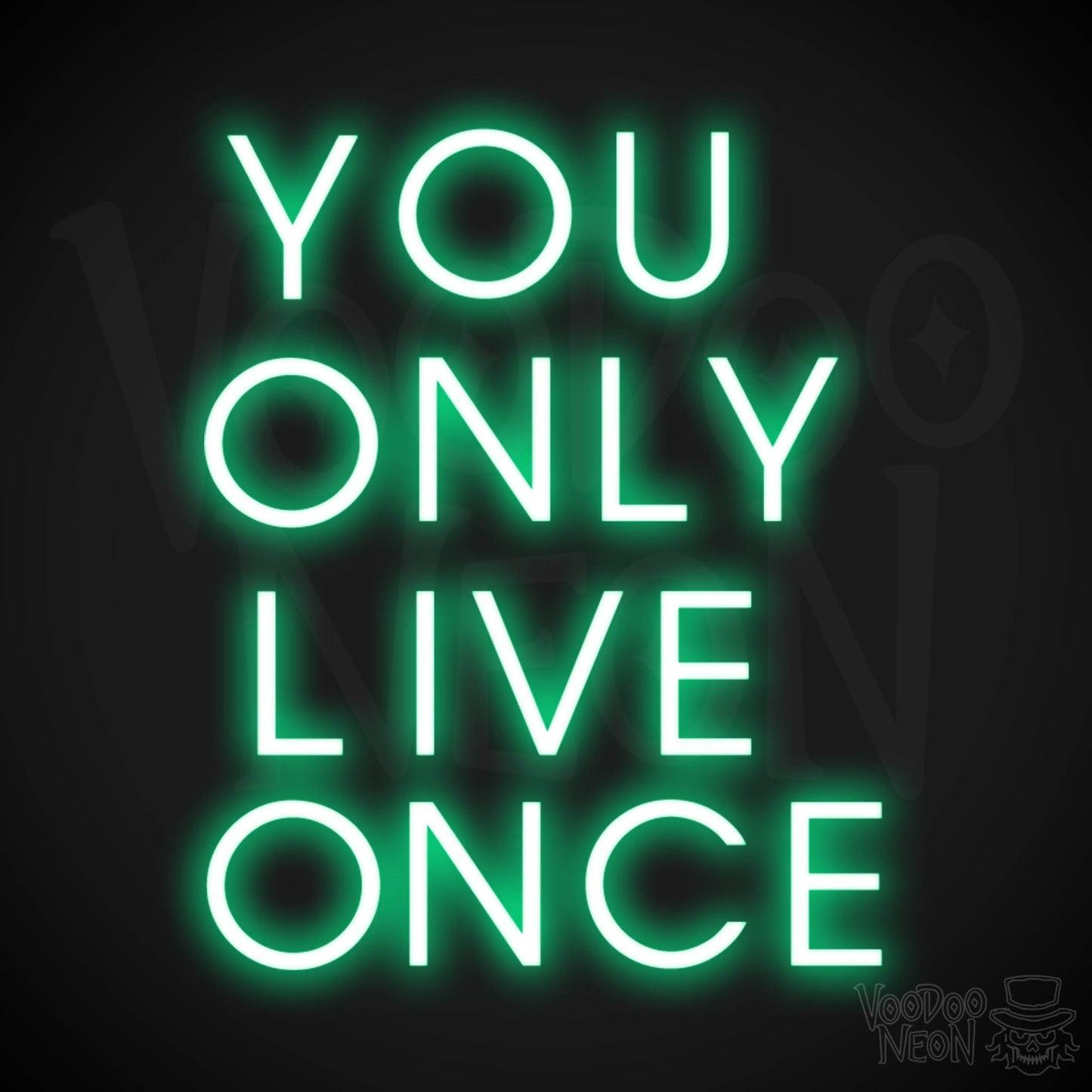 YOLO Neon Sign - You Only Live Once Neon Wall Art - Color Green