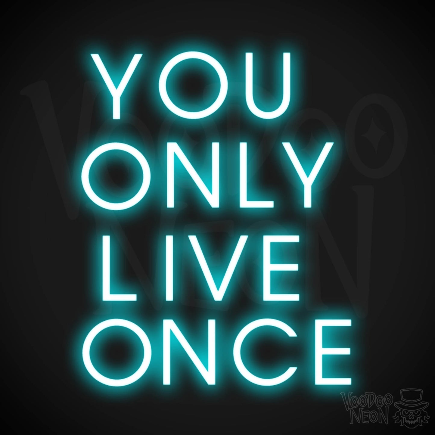 YOLO Neon Sign - You Only Live Once Neon Wall Art - Color Ice Blue