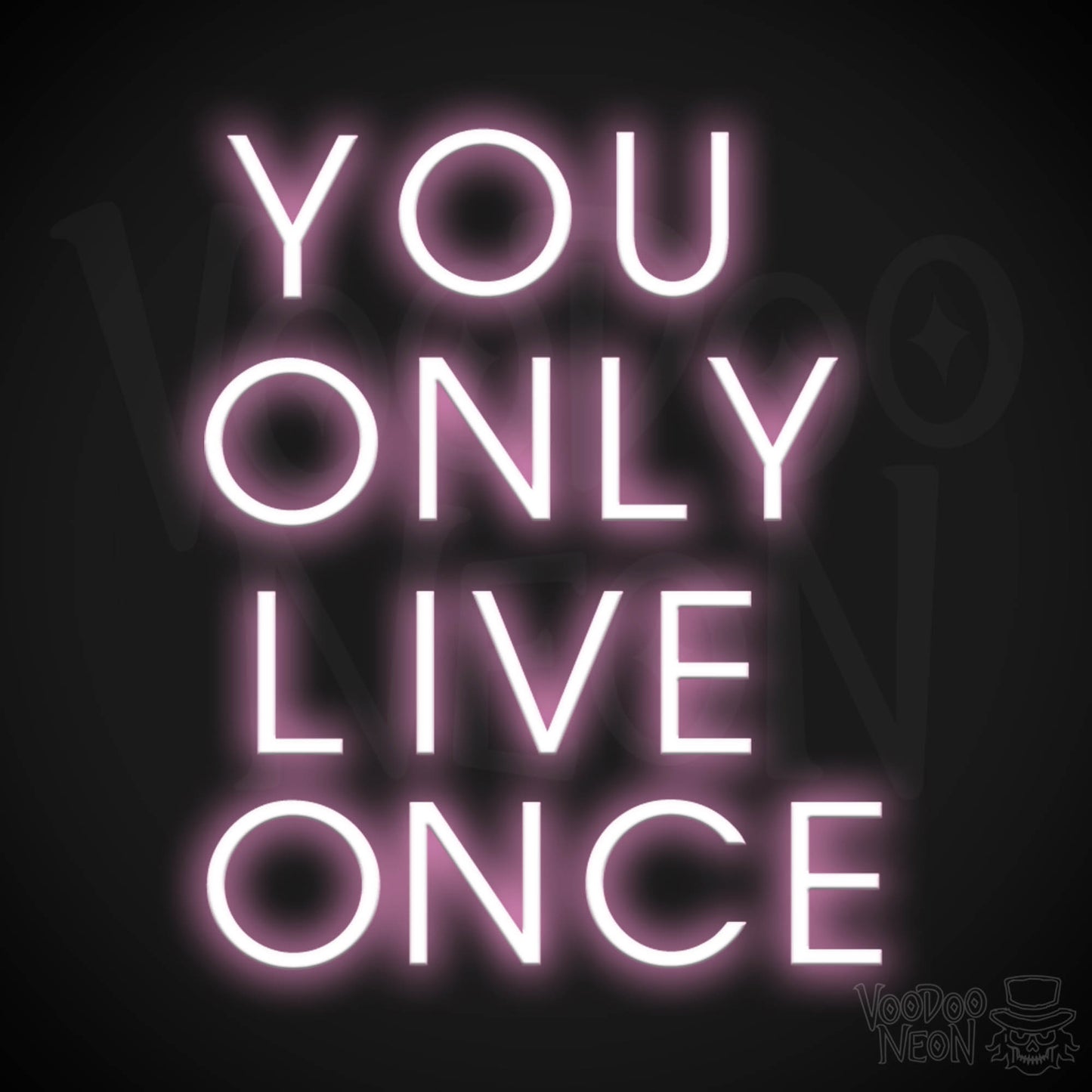 YOLO Neon Sign - You Only Live Once Neon Wall Art - Color Light Pink