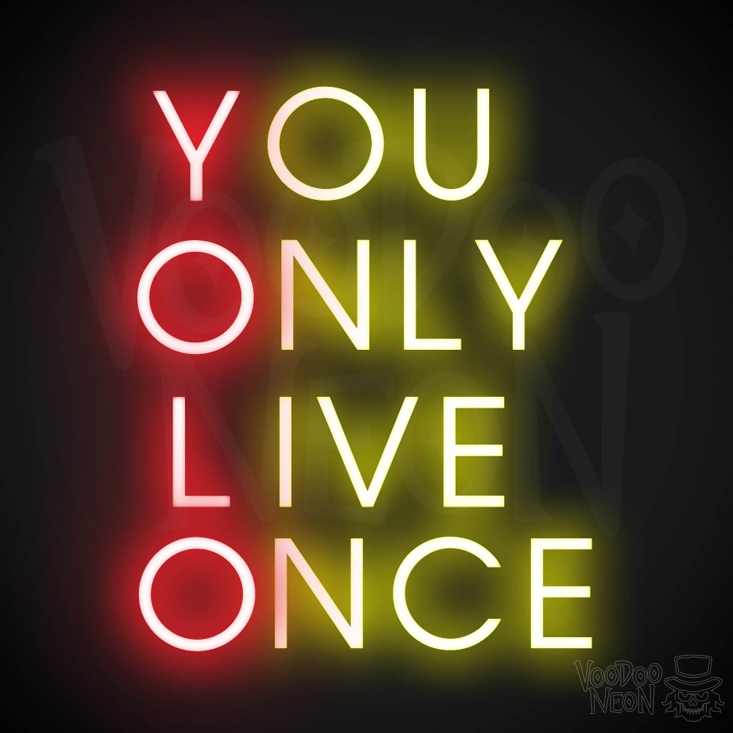 YOLO Neon Sign - You Only Live Once Neon Wall Art - Color Multi-Color