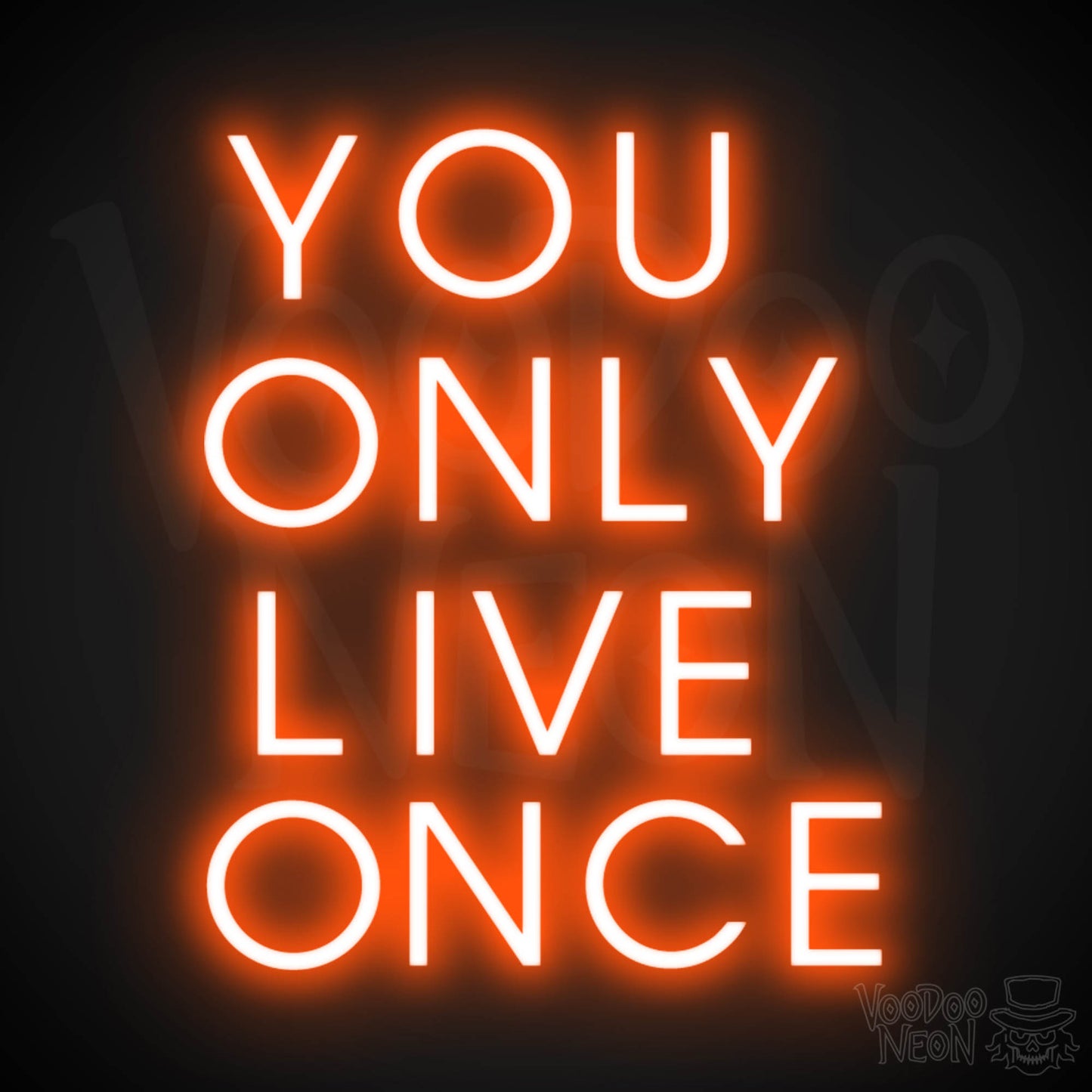 YOLO Neon Sign - You Only Live Once Neon Wall Art - Color Orange