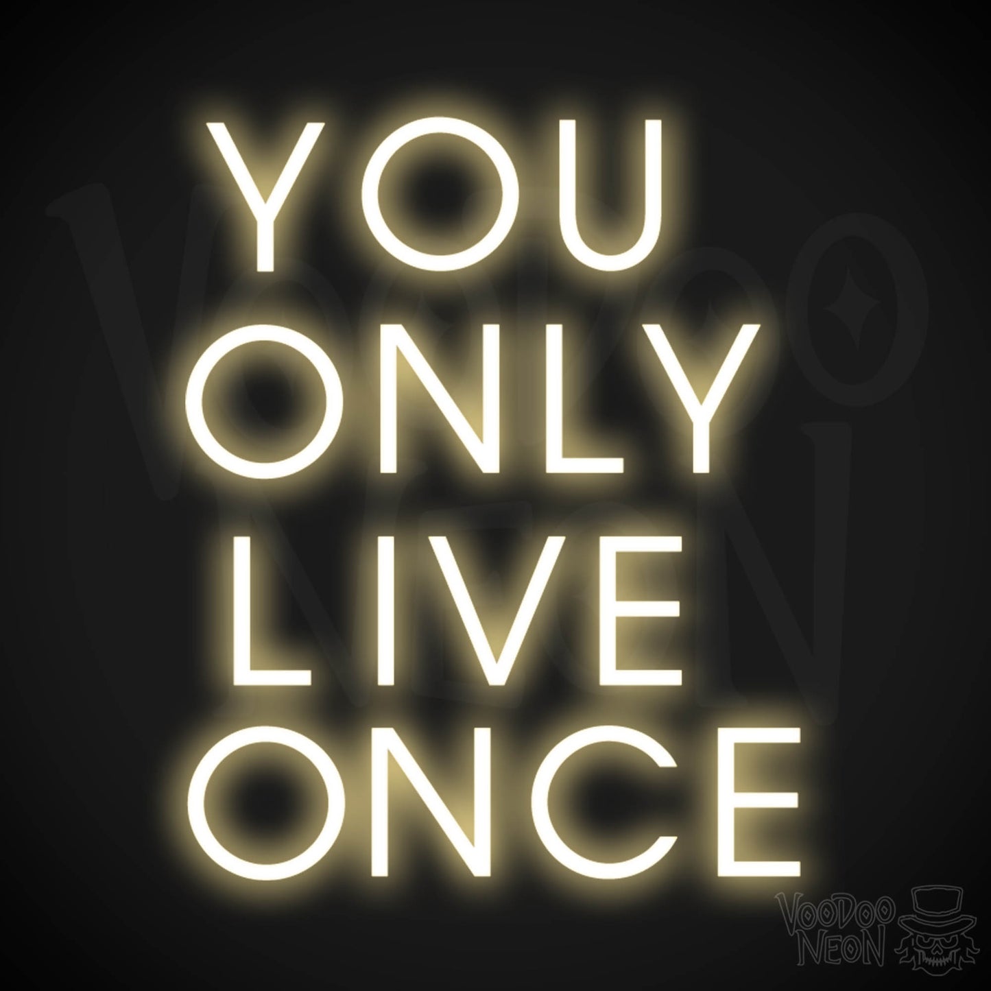 YOLO Neon Sign - You Only Live Once Neon Wall Art - Color Warm White