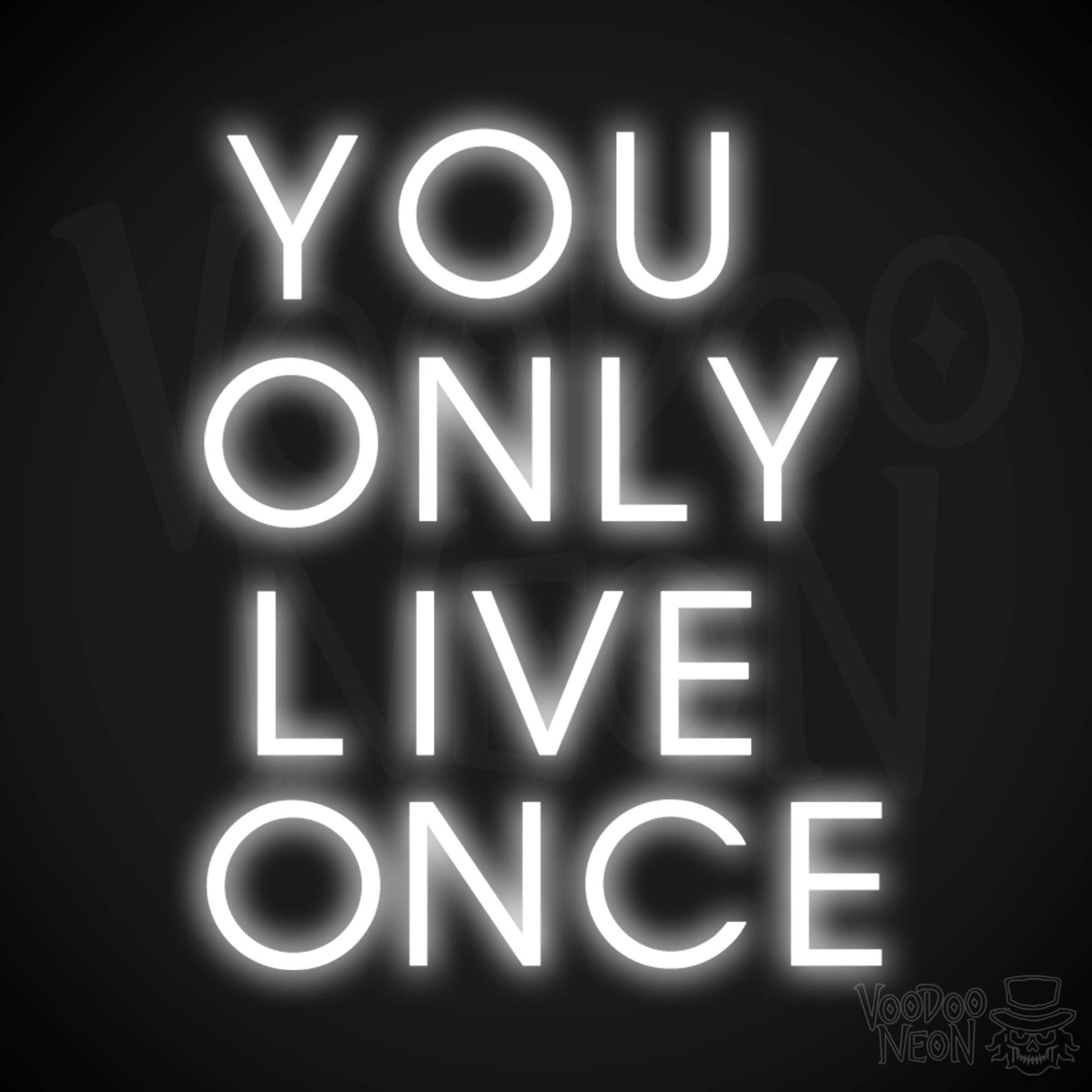 YOLO Neon Sign - You Only Live Once Neon Wall Art - Color White