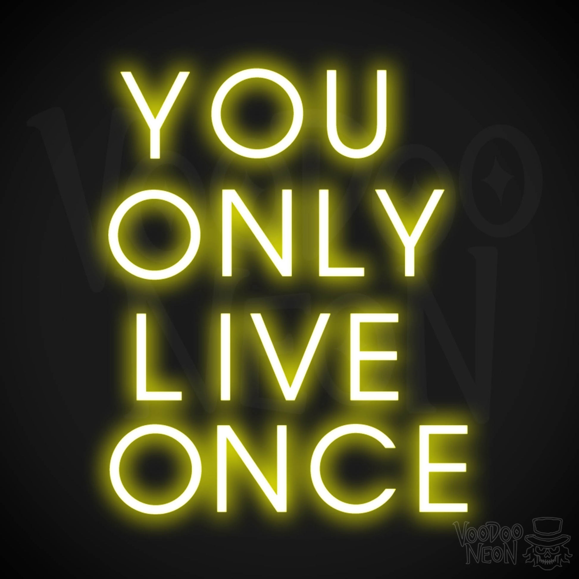 YOLO Neon Sign - You Only Live Once Neon Wall Art - Color Yellow