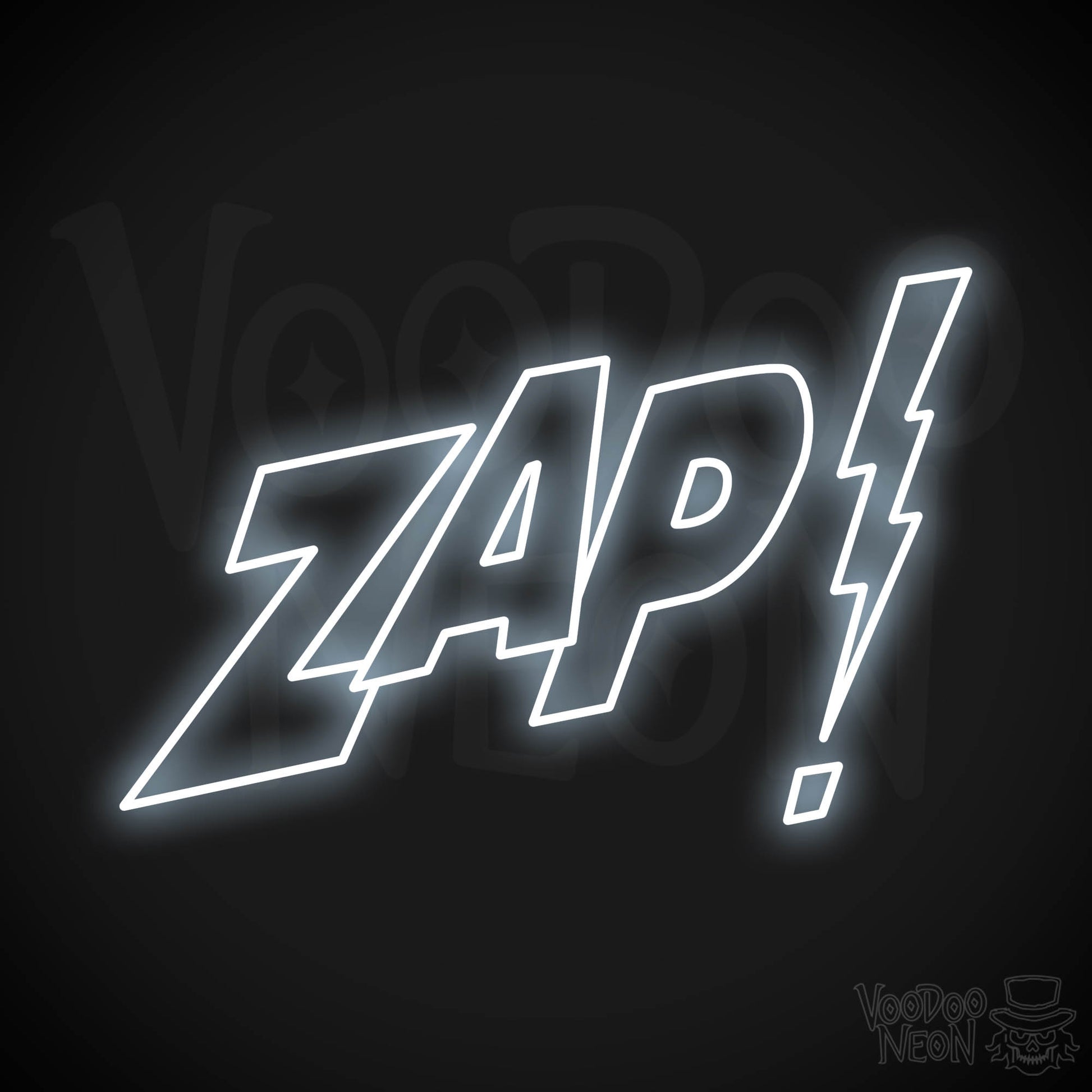 Zap Neon Sign - Cool White