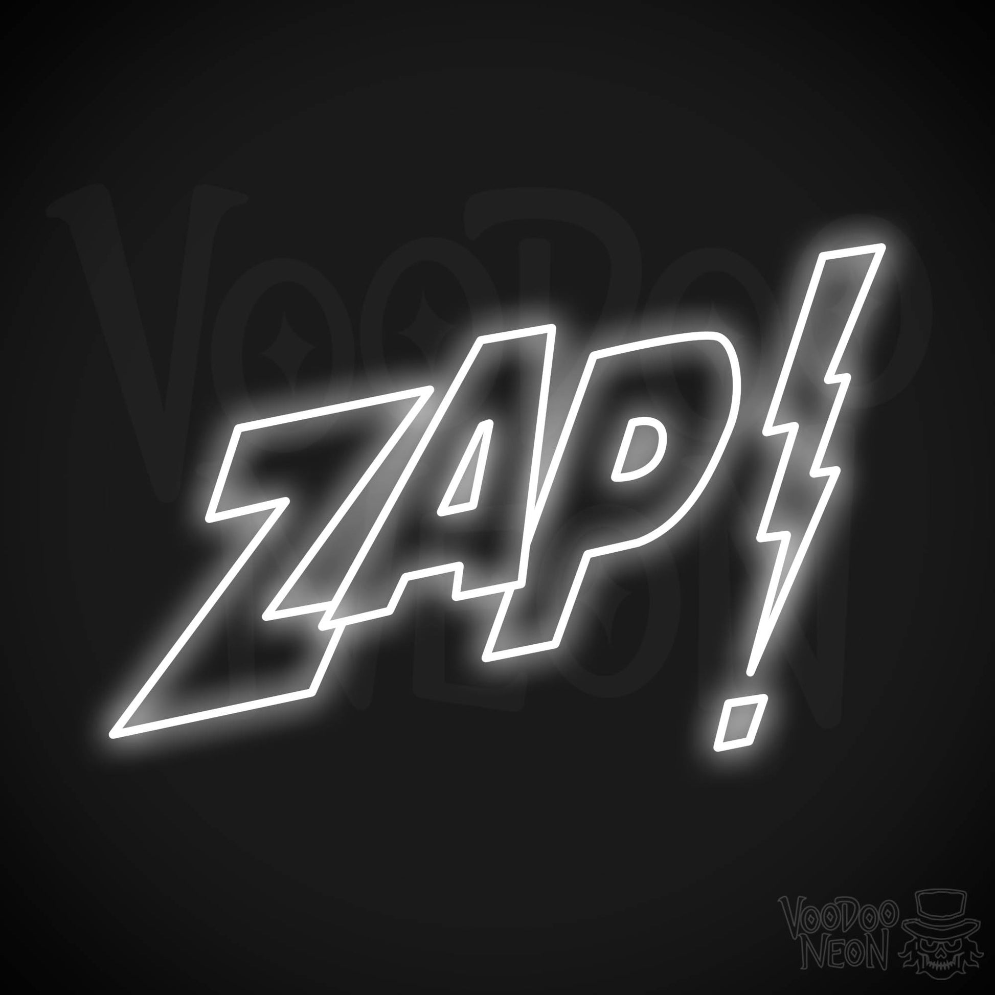 Zap Neon Sign - White