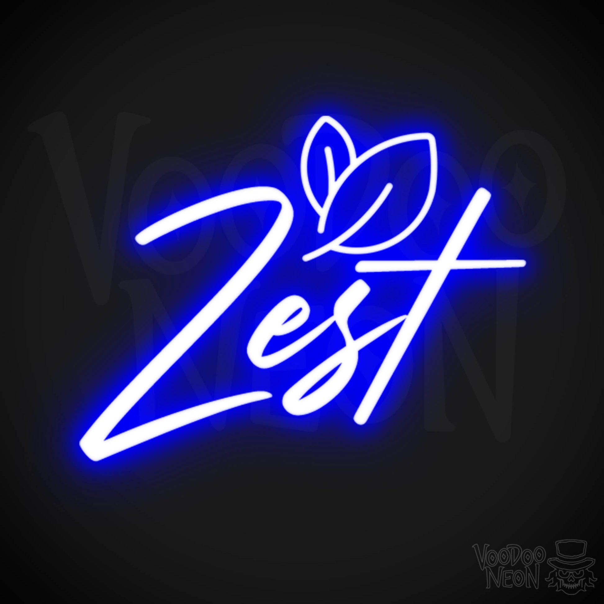 Zest Neon Sign - Neon Zest Sign - Color Dark Blue