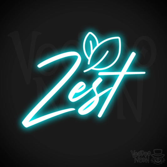 Zest Neon Sign - Neon Zest Sign - Color Ice Blue