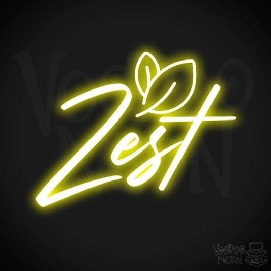 Zest Neon Sign - Neon Zest Sign - Color Yellow