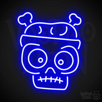 Zombie Neon Sign - Neon Zombie Sign - LED Wall Art - Color Dark Blue
