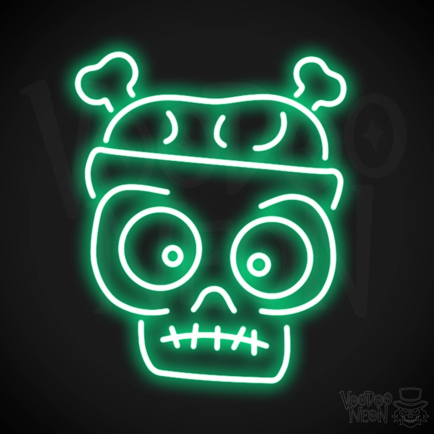 Zombie Neon Sign - Neon Zombie Sign - LED Wall Art - Color Green