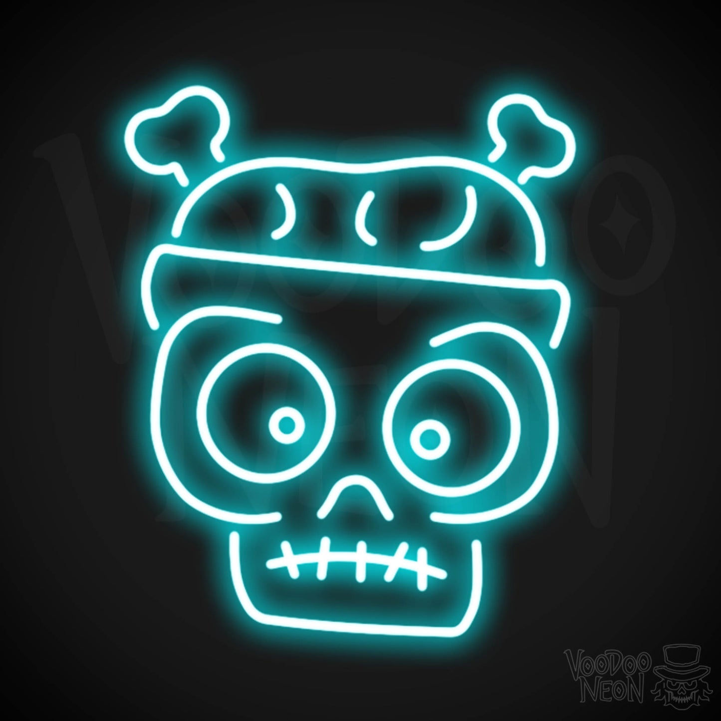 Zombie Neon Sign - Neon Zombie Sign - LED Wall Art - Color Ice Blue