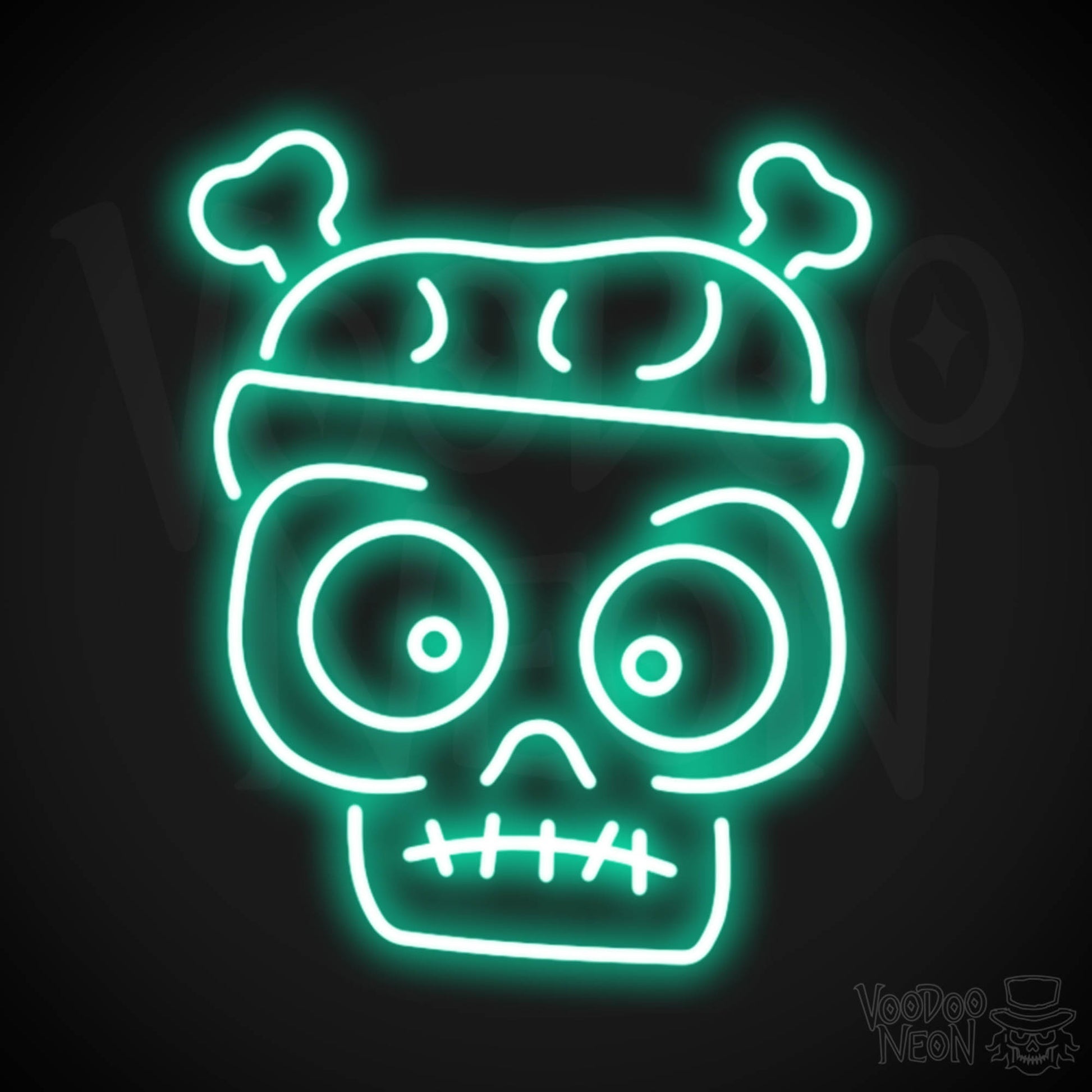 Zombie Neon Sign - Neon Zombie Sign - LED Wall Art - Color Light Green