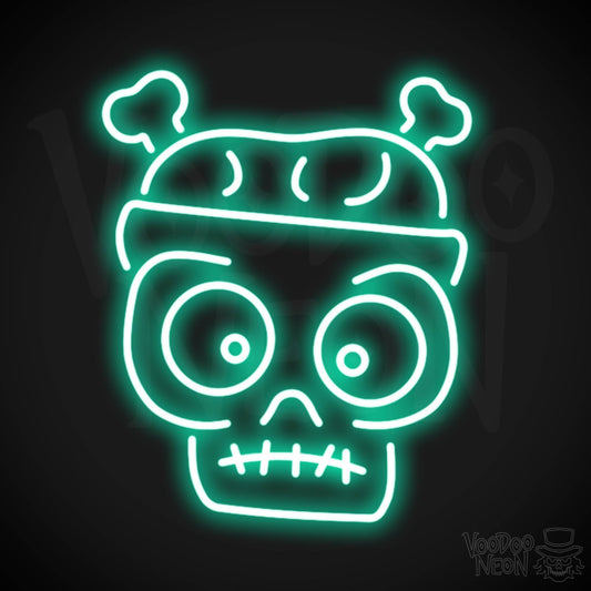 Zombie Neon Sign - Neon Zombie Sign - LED Wall Art - Color Light Green