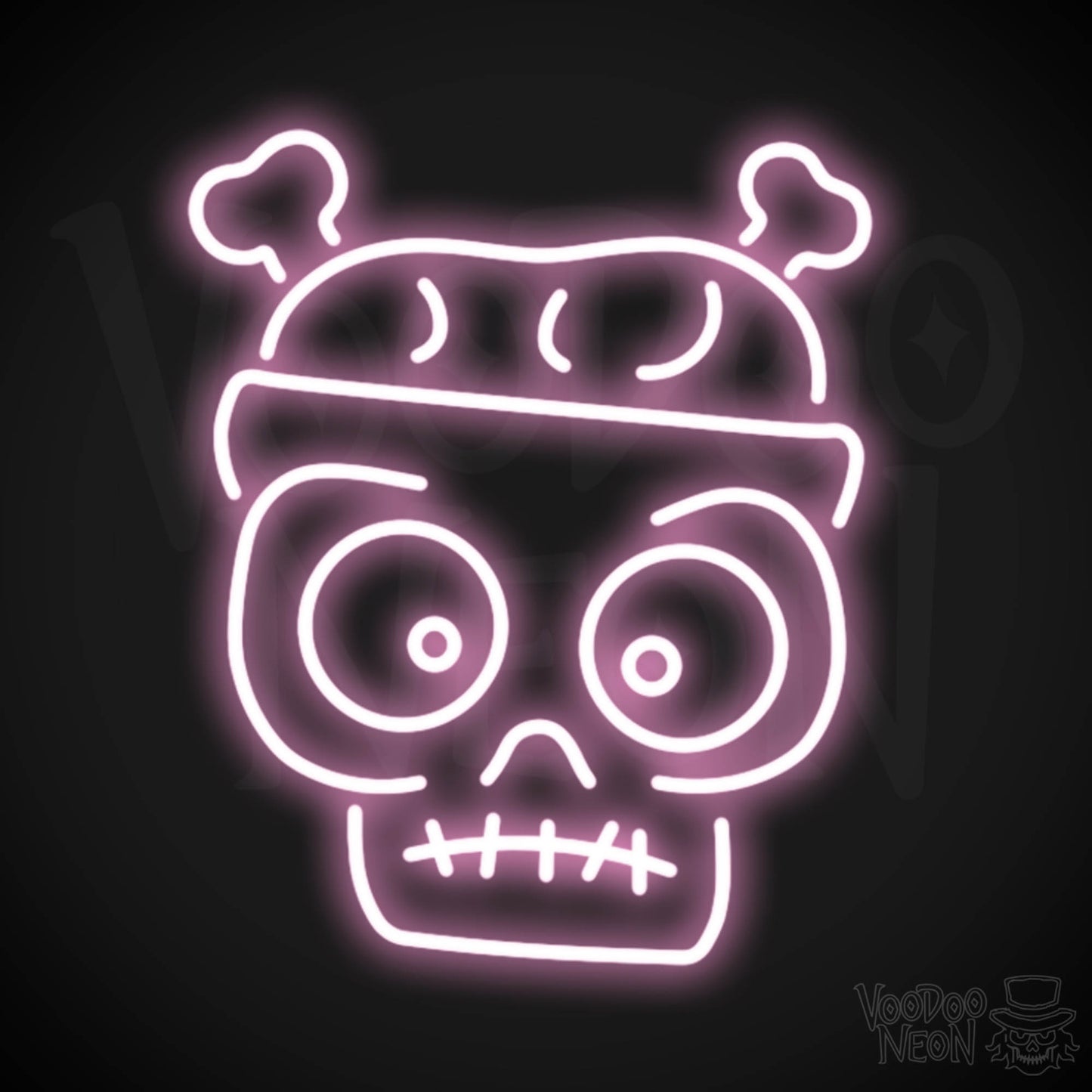 Zombie Neon Sign - Neon Zombie Sign - LED Wall Art - Color Light Pink
