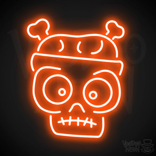 Zombie Neon Sign - Neon Zombie Sign - LED Wall Art - Color Orange