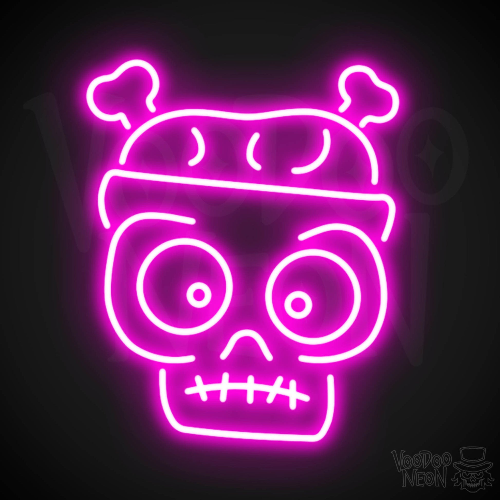 Zombie Neon Sign - Neon Zombie Sign - LED Wall Art - Color Pink