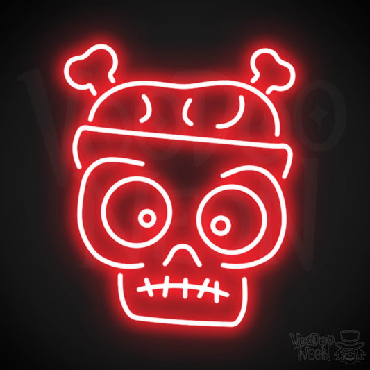 Zombie Neon Sign - Neon Zombie Sign - LED Wall Art - Color Red