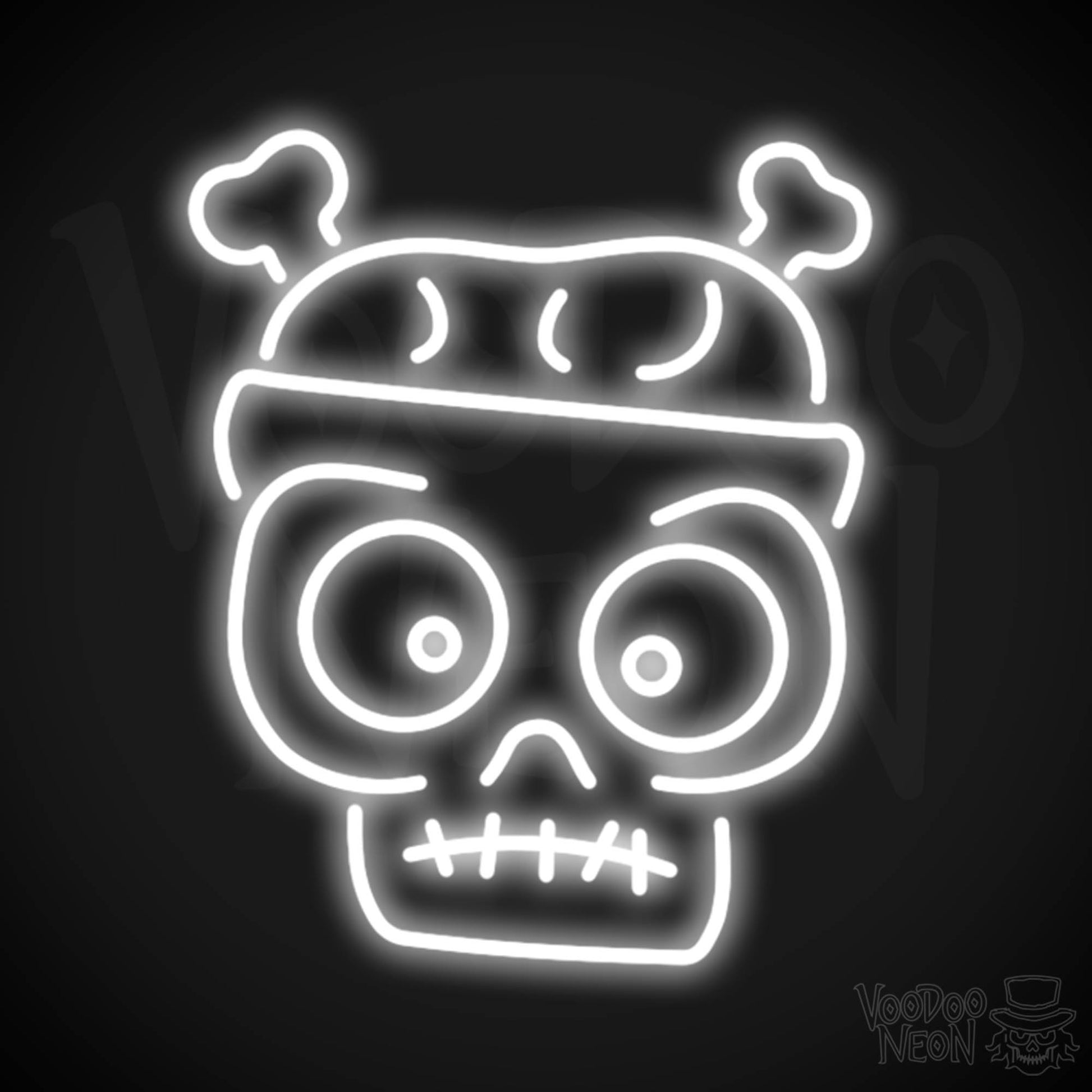 Zombie Neon Sign - Neon Zombie Sign - LED Wall Art - Color White