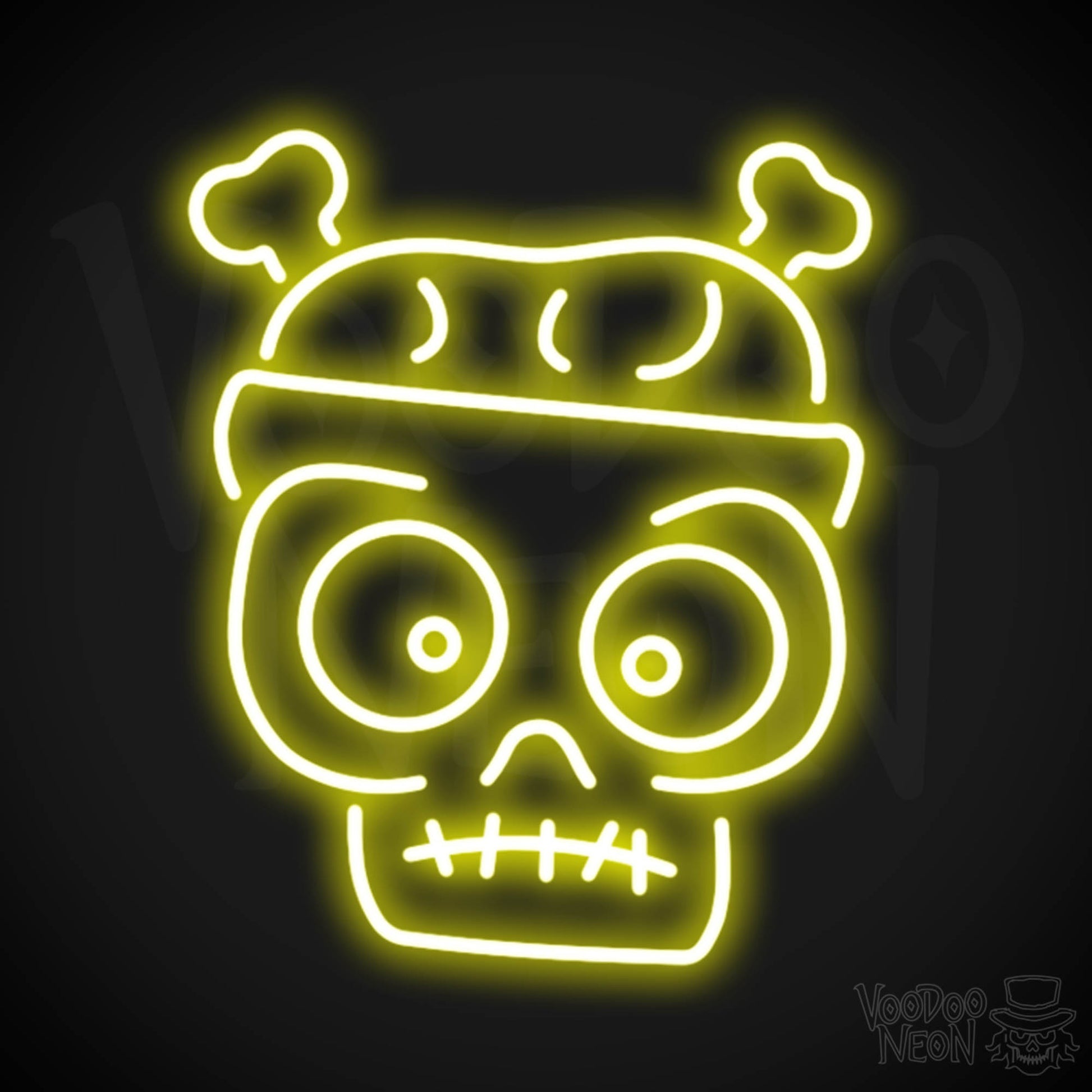 Zombie Neon Sign - Neon Zombie Sign - LED Wall Art - Color Yellow